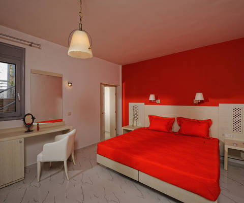 Danae Villas Hersonissos Crete Red Villa twin bedroom