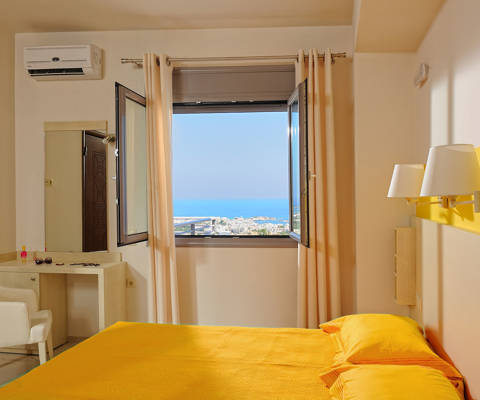 Danae Villas Hersonissos Crete Red Villa double bedroom window view