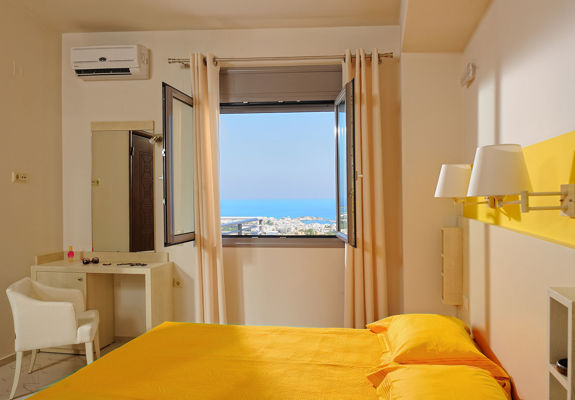 Danae Villas Hersonissos Crete Red Villa double bedroom window view