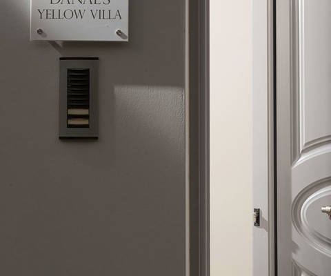 Danae Villas Hersonissos Crete Yellow Villa entrance