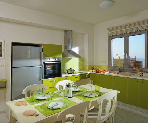 Danae Villas Hersonissos Crete Green Villa kitchen