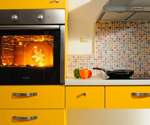 Danae Villas Hersonissos Crete Yellow Villa kitchen oven