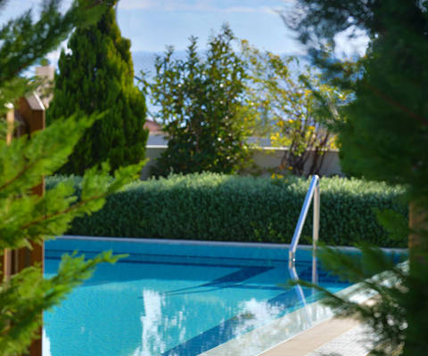 Danae Villas Hersonissos Crete Blue Villa pool and view