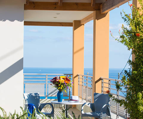 Danae Villas Hersonissos Crete Blue Villa balcony