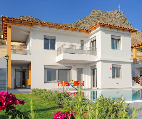 Danae Villas Hersonissos Crete Red Villa exterior villa view
