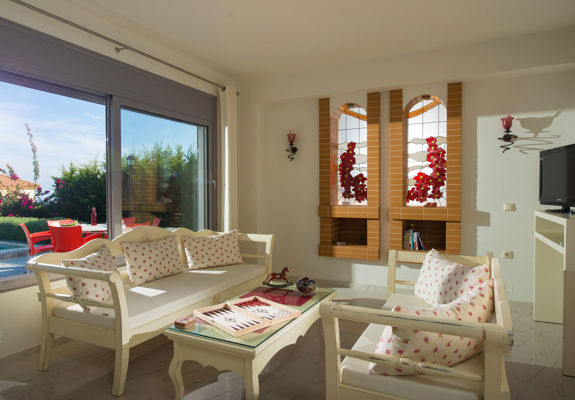 Danae Villas Hersonissos Crete Red Villa living room