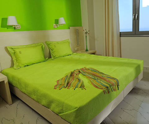 Danae Villas Hersonissos Crete Green Villa twin bedroom