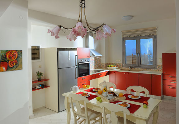 Danae Villas Hersonissos Crete Red Villa kitchen