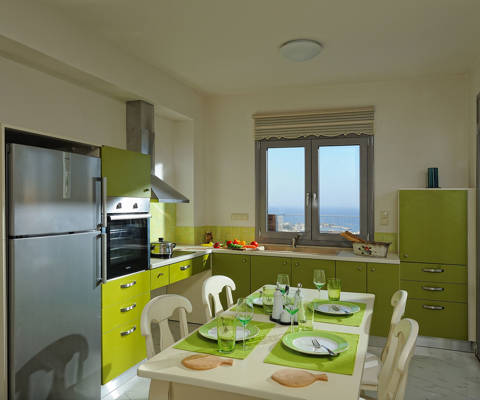 Danae Villas Hersonissos Crete Green Villa kitchen