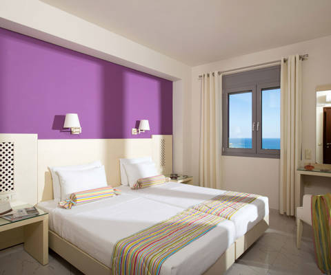 Danae Villas Hersonissos Crete Blue Villa twin bedroom