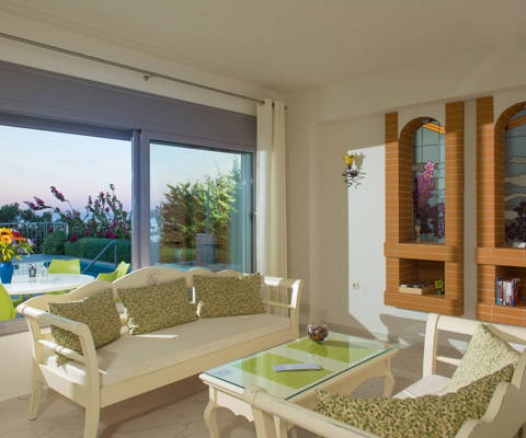 Danae Villas Hersonissos Crete Green Villa living room