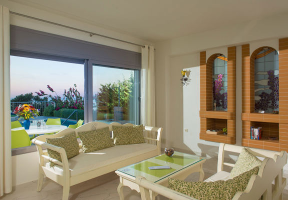 Danae Villas Hersonissos Crete Green Villa living room