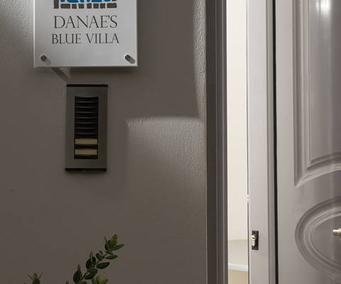 Danae Villas Hersonissos Crete Blue Villa entrance